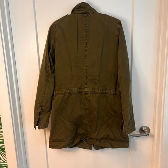 Zara Olive Green Parka Utility Jacket Small - Picture 2 of 6